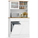 Double Tilt Out Trash Cabinet with Hutch and Rubber Wood Countertop by LJGDeals