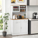 Double Tilt Out Trash Cabinet with Hutch and Rubber Wood Countertop by LJGDeals