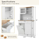 Double Tilt Out Trash Cabinet with Hutch and Rubber Wood Countertop by LJGDeals