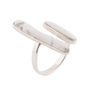 Size Adjustable White Howlite and Sterling Silver Doubled Up Ring