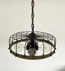 Rustic Industrial Cage Chandelier Light