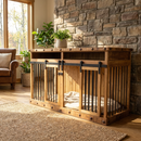 Oasis Large Dog Rustic Wood Kennel in Medium Wax