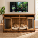 Oasis Large Dog Rustic Wood Kennel in Medium Wax