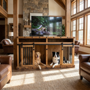 Oasis Large Dog Rustic Wood Kennel in Medium Wax