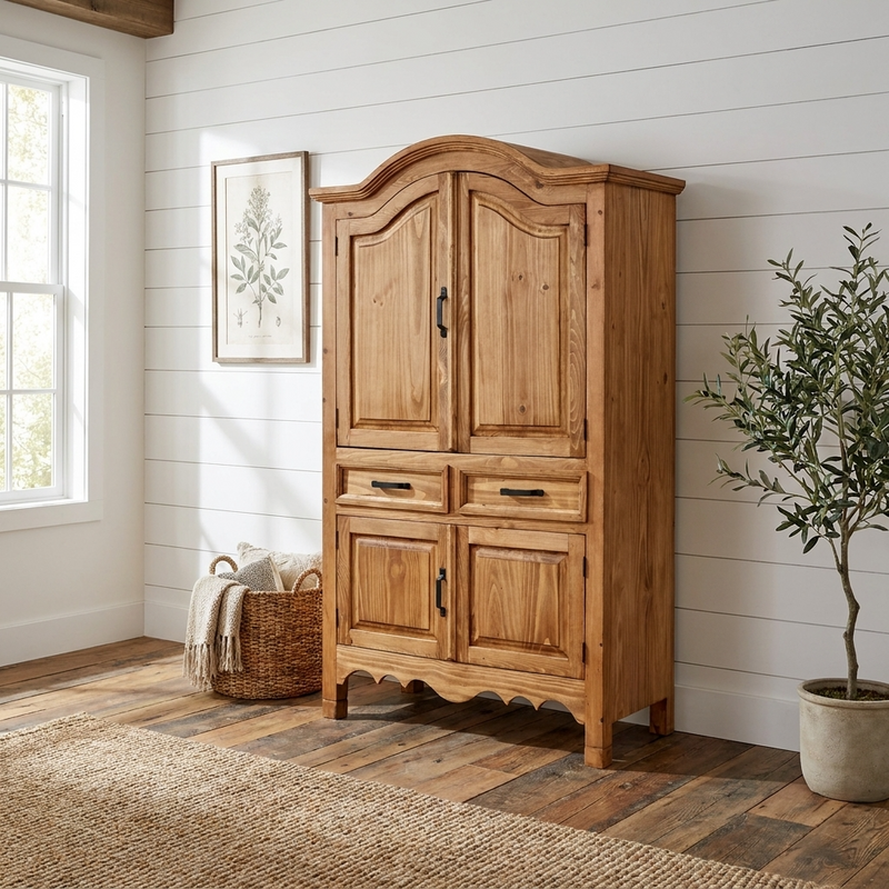 Sierra Rustic Pine Armoire, photo 4 of 7
