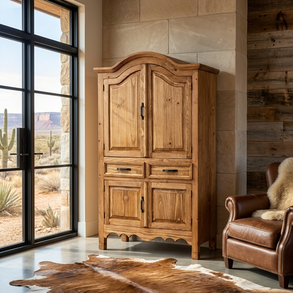 Sierra Rustic Pine Armoire, photo 5 of 7
