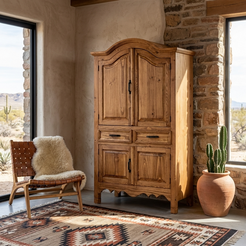 Sierra Rustic Pine Armoire, photo 6 of 7