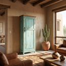 Large Rustic Cabinet for storage in Oldie Turquoise