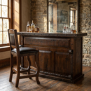 Gran Hacienda Herradura Rustic Bar Stool 30" with Tooled Leather by Rustics for Less