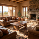 Mesquite Rustic Coffee Table with Turquoise
