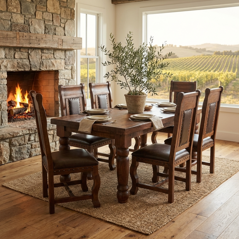 Oasis 6' Rustic Dining Table in Chestnut finish (*Only Table*), photo 2 of 5