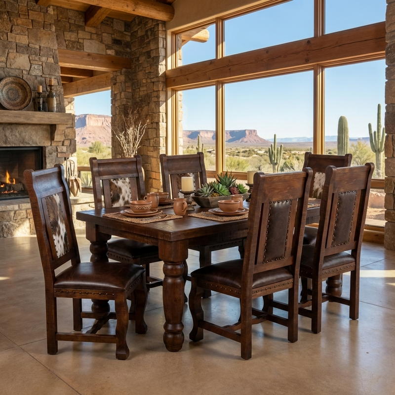 Oasis 6' Rustic Dining Table in Chestnut finish (*Only Table*), photo 3 of 5