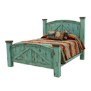 Rustic Barn Bedroom Set in Oldie Turquoise 5Pcs