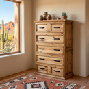 Traditional Tall Chest of Drawers Rustic Dresser