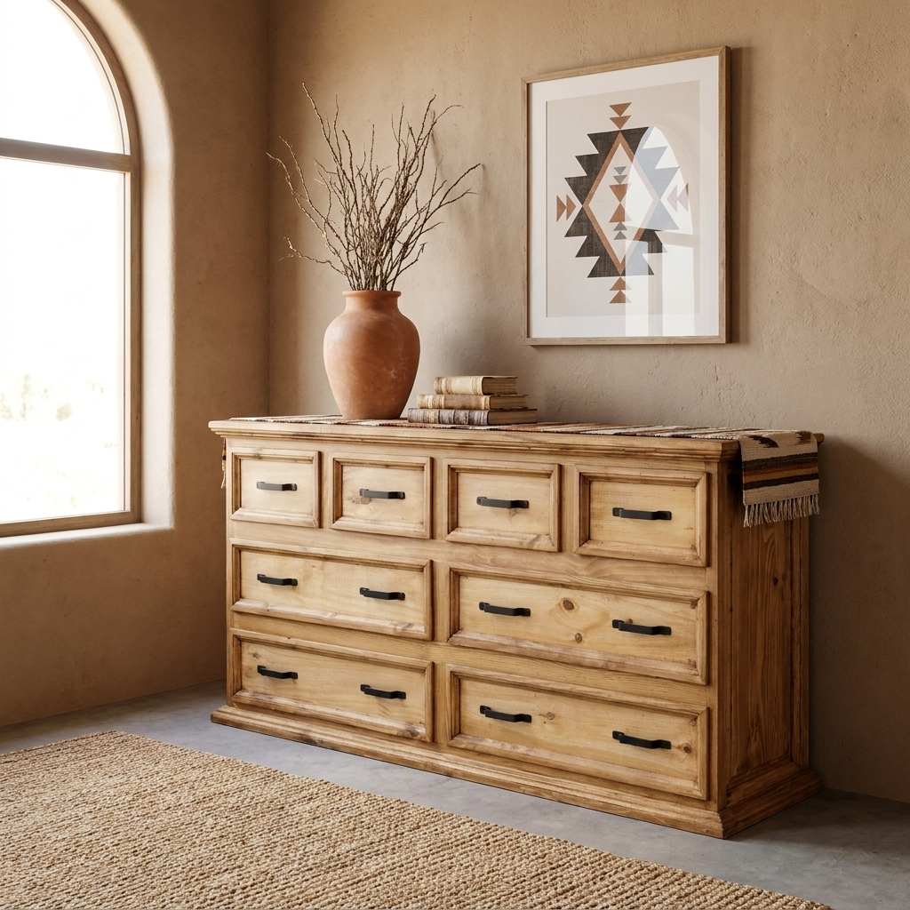Traditional 8  Drawers Rustic Dresser, photo 2 of 8