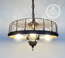 Rustic Industrial Cage Chandelier Light