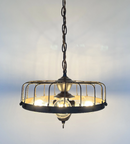 Rustic Industrial Cage Chandelier Light