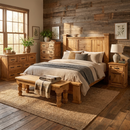 Hacienda Rustic Bed Low footboard | Solid Pine Wood