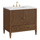 James Martin Myrrin 36" Single Bathroom Vanity, Mid-Century Walnut