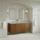 James Martin Laurent 60" Dual Mount Double Bathroom Vanity, Honey Oak