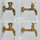 GobekUsa Dragon Carved Antique Brass Wall Mounted Faucet for Bathroom and Outdoor Use
