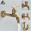 GobekUsa Dragon Carved Antique Brass Wall Mounted Faucet for Bathroom and Outdoor Use