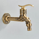 GobekUsa Dragon Carved Antique Brass Wall Mounted Faucet for Bathroom and Outdoor Use