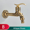 GobekUsa Dragon Carved Antique Brass Wall Mounted Faucet for Bathroom and Outdoor Use
