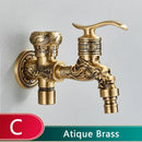 GobekUsa Dragon Carved Antique Brass Wall Mounted Faucet for Bathroom and Outdoor Use