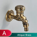 GobekUsa Dragon Carved Antique Brass Wall Mounted Faucet for Bathroom and Outdoor Use