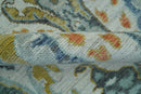 Dragon Custom Made Traditional Design Gray And Ivory Hand Knotted Wool Rug