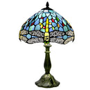 Dragonfly Tiffany-Inspired Lamp Glass with Tabletop Design