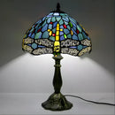 Dragonfly Tiffany-Inspired Lamp Glass with Tabletop Design
