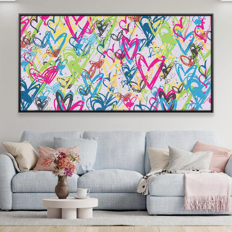 Drawn Hearts Canvas