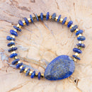 Dreamy  Blue Lapis Chunky Golden Bracelet