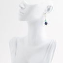 Dreamy Blue Lapis Green Golden Drop Earrings