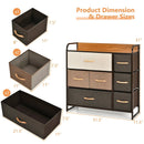 7 Drawer Tower Steel Frame and Wooden Top Dresser Storage Chest for Bedroom by LJGDeals