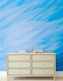 Blue Feather Angel Wings Chalk Art Mural.