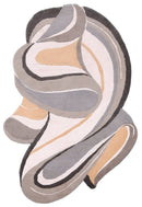 Drifted Ribbon Gray Hand Tufted 5x8 Wool Area Rug