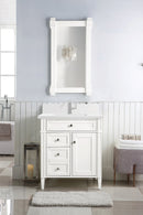 James Martin Brittany 30" Single Bathroom Vanity, Bright White