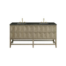 James Martin Emmeline 72" Double Bathroom Vanity, Pebble Oak