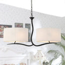 GobekUsa Drum Pendant Light - 4 Black/White Fabric Lights for Dining Room Island