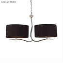 GobekUsa Drum Pendant Light - 4 Black/White Fabric Lights for Dining Room Island