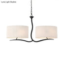 GobekUsa Drum Pendant Light - 4 Black/White Fabric Lights for Dining Room Island