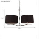 GobekUsa Drum Pendant Light - 4 Black/White Fabric Lights for Dining Room Island