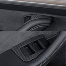 Dry Carbon Fiber Window & Door Switch Covers for Model Y / Model 3（Left Hand Drive）