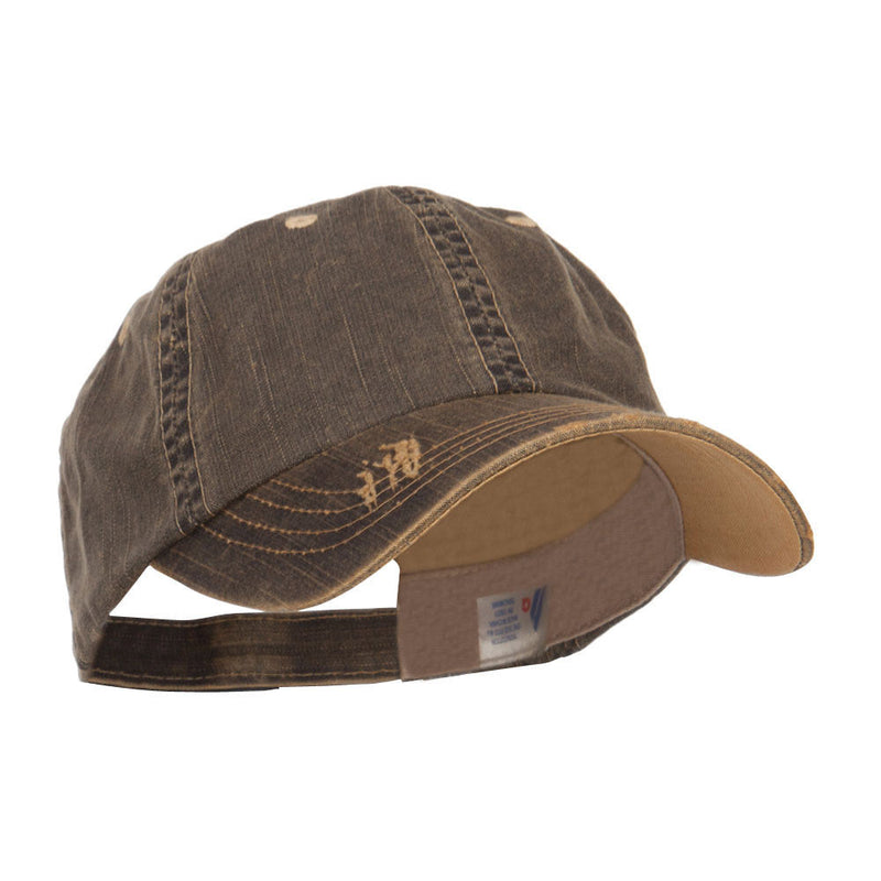 Distressed Washed Herringbone Cotton Cap