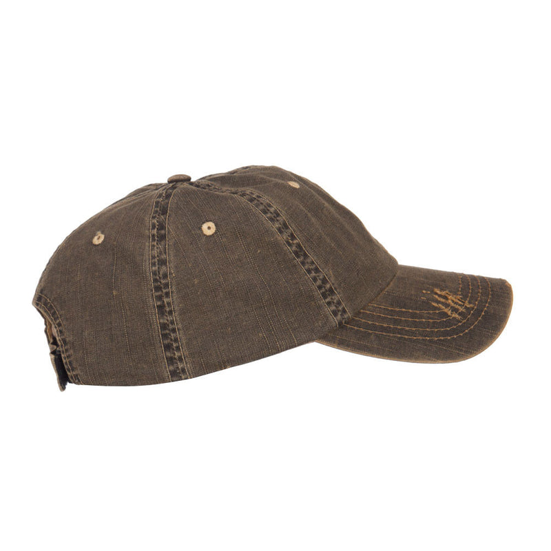 Distressed Washed Herringbone Cotton Cap