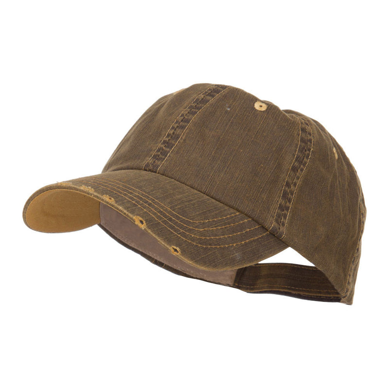 Distressed Washed Herringbone Cotton Cap