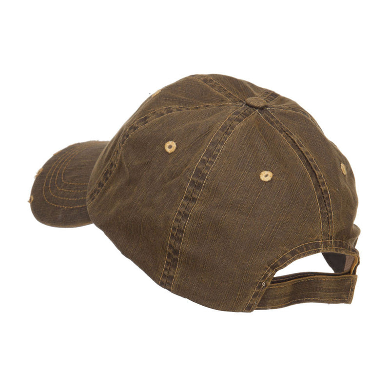 Distressed Washed Herringbone Cotton Cap
